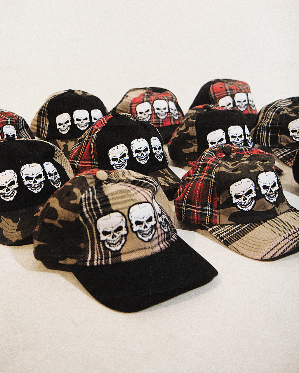 CAMO FLANNEL SKULL HAT